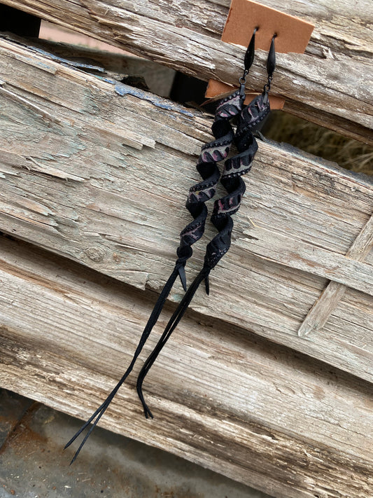 Black Corkscrew Earrings