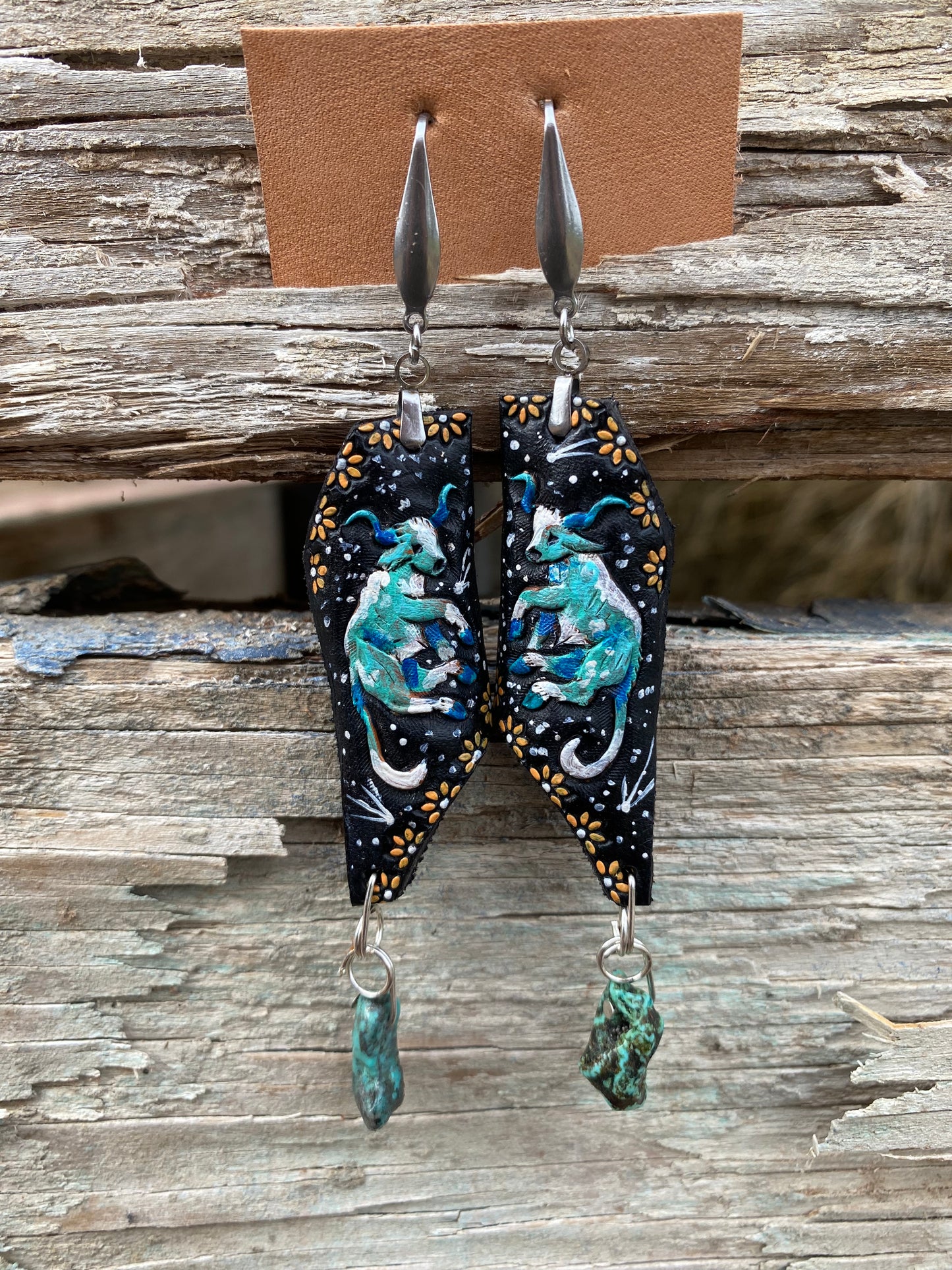 Space Steer Earrings