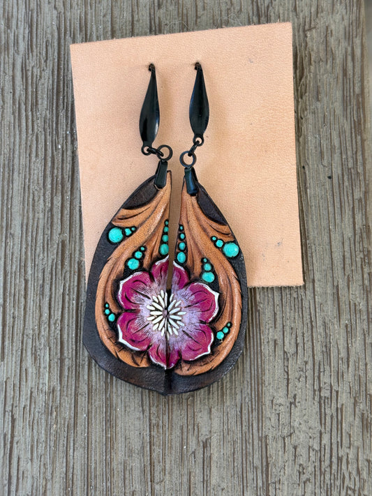 Pink Pedal Split Earrings